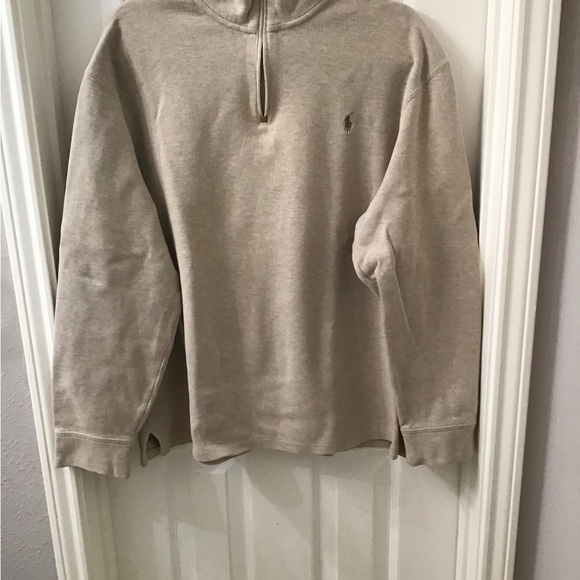 Polo Ralph Lauren Mens quarter zip sweater size XL beige - Picture 1 of 3